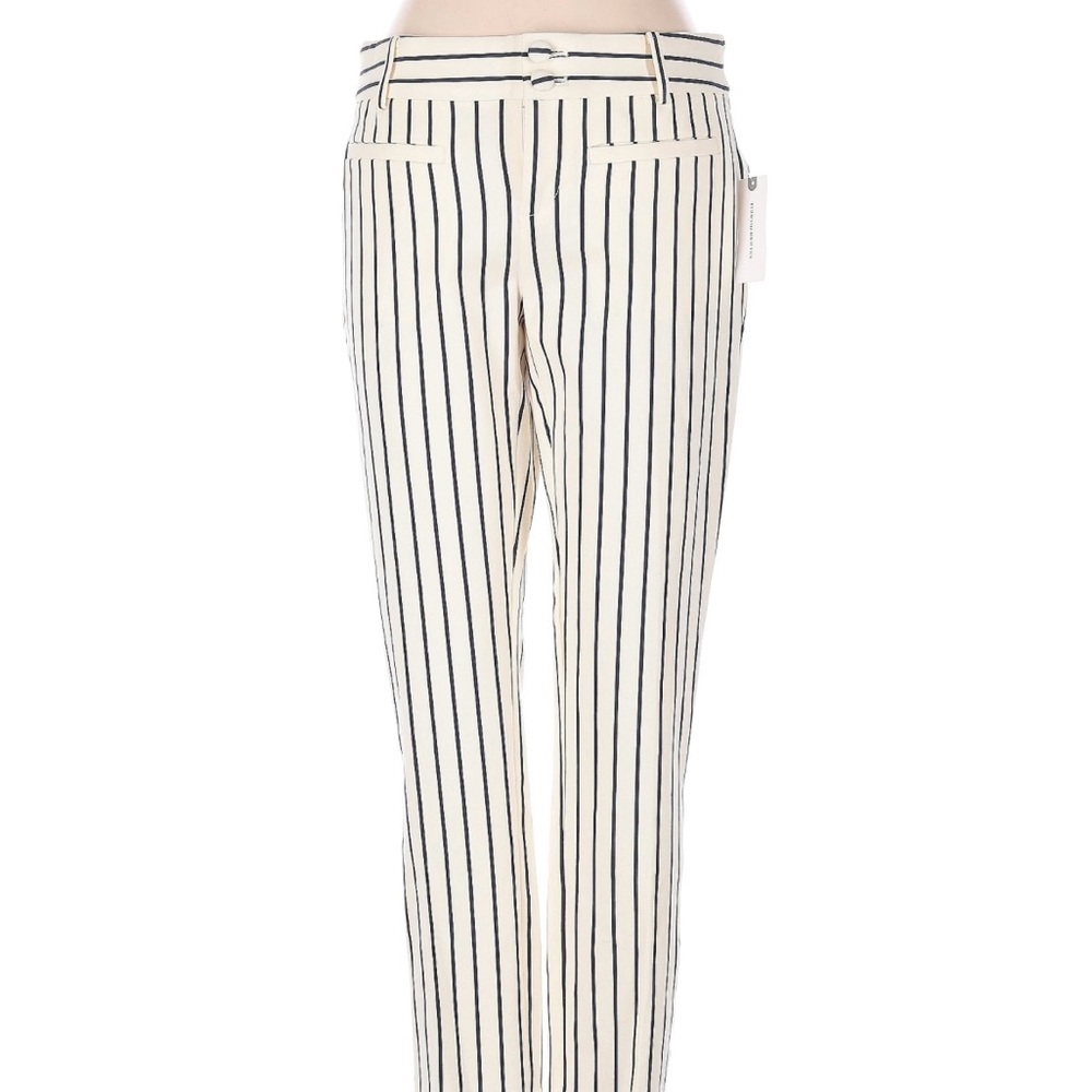 Anthropologie Cream and Black Striped Pants